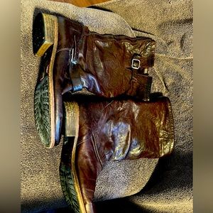 Buttery soft glove leather biker boots, 7.5.